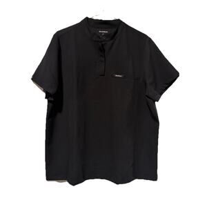 Jaanuu Scrub Top Women’s Size Large Black Savi Collar BRAND NEW